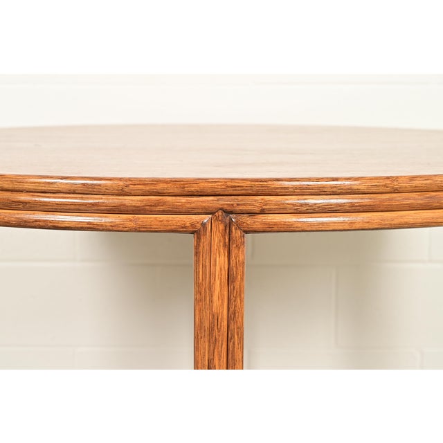 Brown McGuire Hollywood Regency Organic Modern Oak and Bamboo Rattan Dining or Game Table For Sale - Image 8 of 12