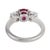 Vintage Gia 1.25 Carat Burma Ruby Diamond Platinum Three Stone Ring, Size 6.5 For Sale In Los Angeles - Image 6 of 6