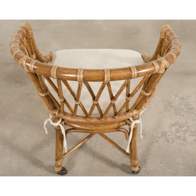 McGuire Organic Modern Rattan Barrel-Back Dining Chair For Sale - Image 15 of 18