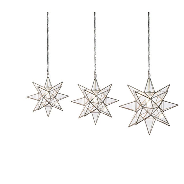 French Metal & Glass Star Fixture For Sale - Image 3 of 3