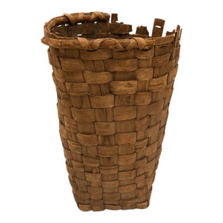 Monumental Woven Antique Basket For Sale