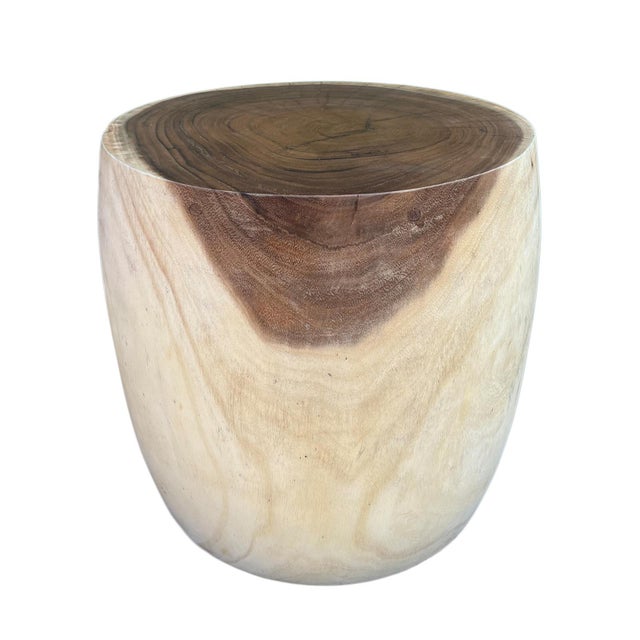 Monkey Pod Drum Stool / Side Table Chairish