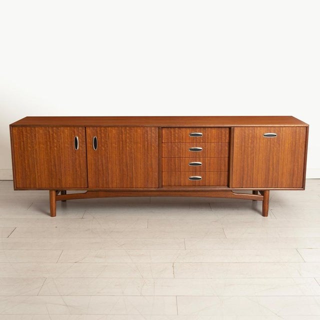 Mid-Century Modern Sideboard in Tola with Metal Handles by Victor Wilkins for G-Plan, 1960s For Sale - Image 11 of 11
