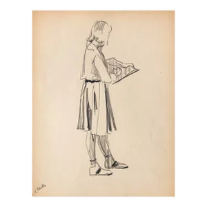 1930s Norman Kent Female Artist Figure Drawing