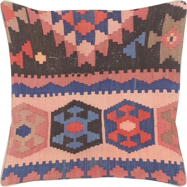 Contemporary 1940s Caucasian Kilim Pillow For Sale - Image 3 of 3