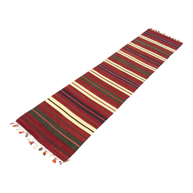 Handmade Turkish Kilim Runner - 24.5" X 102" For Sale