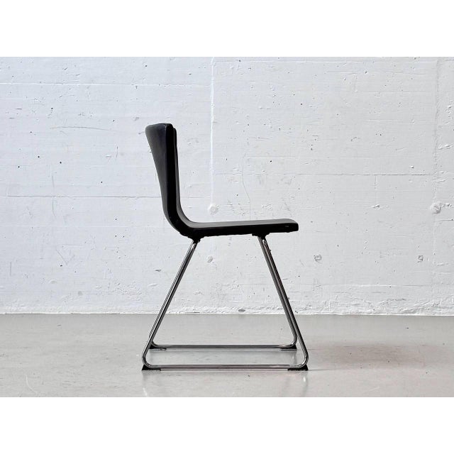 Bernhard Leather Chairs in Black and Chrome by Ola Wihlborg for Ikea, 2010s For Sale - Image 15 of 16