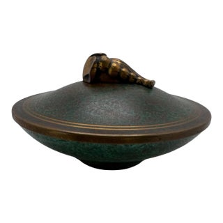 Carl Sorensen Arts and Crafts Bronze Covered Bowl For Sale