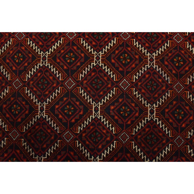 Blue Baloch Rug 3’6” X 6’2” Blue Wool Vintage Tribal Hand-Knotted Oriental Carpet For Sale - Image 8 of 13