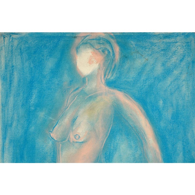 Figurative Pink Standing Nude Bay Area Figurative Drawing by Louis Nadalini 1987 For Sale - Image 3 of 4