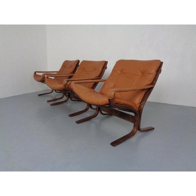 Mid-Century Siesta Table & Leather Chairs by Ingmar Relling for Westnofa, 1960s, Set of 4 For Sale - Image 6 of 18