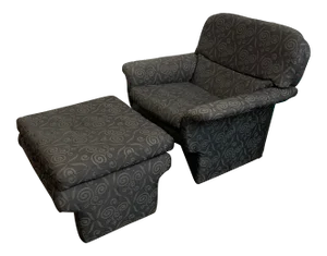 Mid Century Modern Preview Furniture Arm Chair and Ottoman