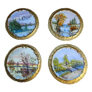 Porcelain Four Seasons Pictures, 1981-1983, Set of 4 For Sale