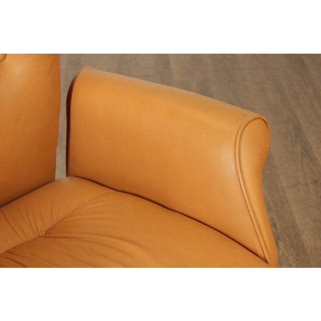 Brown Leathercraft Tufted Leather Executive Office Armchair For Sale - Image 8 of 18