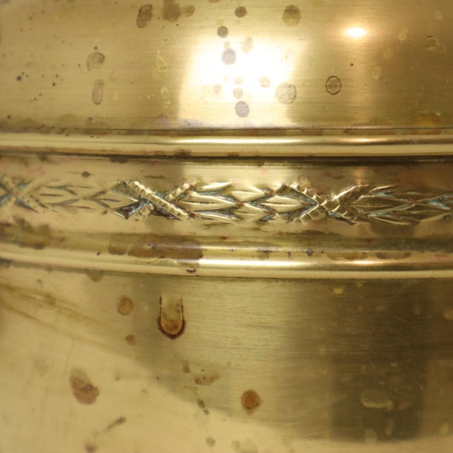 Large French Brass Repoussé Planter Pot For Sale - Image 5 of 16