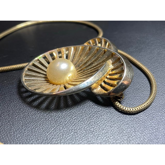 Mid-Century Modern Marcel Boucher Mid-Century Modern Openwork Pierced Ribs Radiating Atomic Sunburst Convertible Brooch Pendant For Sale - Image 3 of 8
