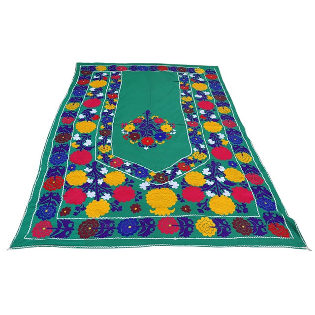 Vintage Hand Embroidered Suzani Wall Hanging, 1920s For Sale - Image 15 of 18