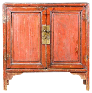 Red Lacqured Cabinet from Ningbo, 1920s