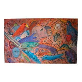 Florence Putterman (1927 - 2021) - Acrylic & Sand on Canvas For Sale