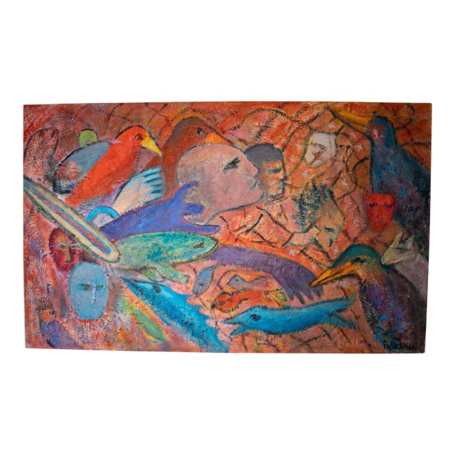 Florence Putterman (1927 - 2021) - Acrylic & Sand on Canvas For Sale