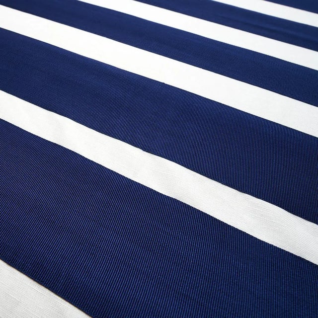 Schumacher Sample - Schumacher X Miles Redd Ribbon Applique Fabric in Navy on Ivory For Sale - Image 4 of 4