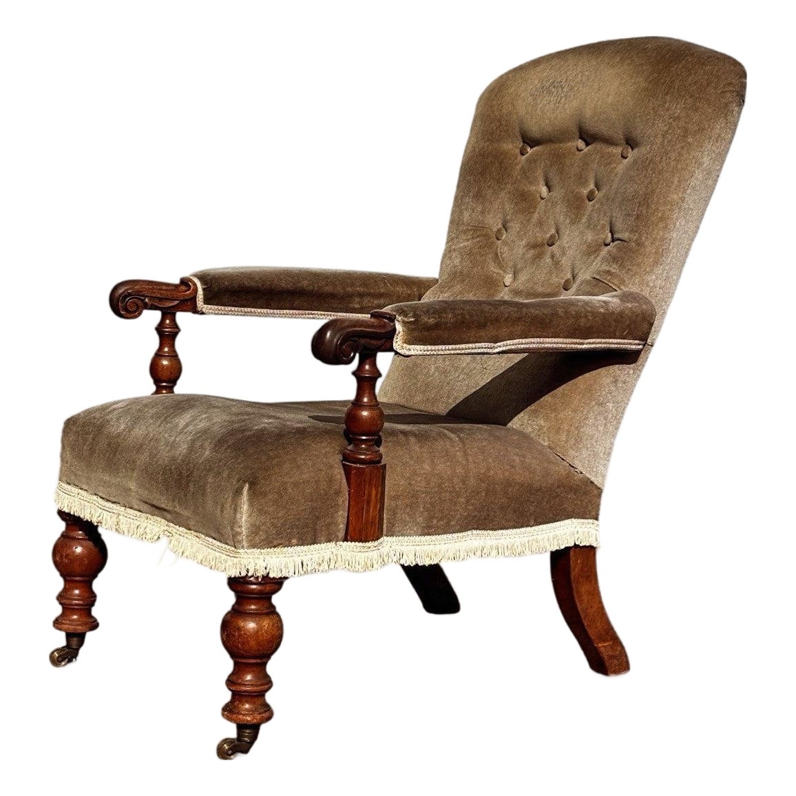 William IV Library Chair with Mahogany Frame | Chairish