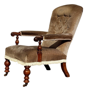 William IV Library Chair with Mahogany Frame