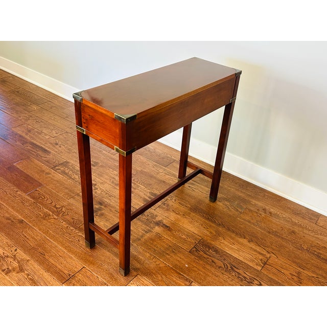 Vintage Hekman Campaign-Style Console Table For Sale - Image 11 of 12