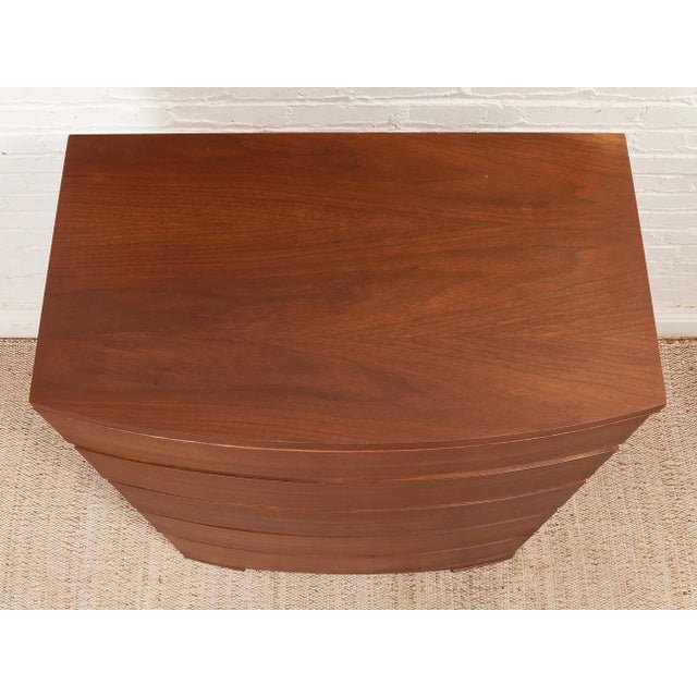 Mid 20th Century Five Drawer Bowed Front Art Deco Dresser Highboy For Sale In Los Angeles - Image 6 of 11