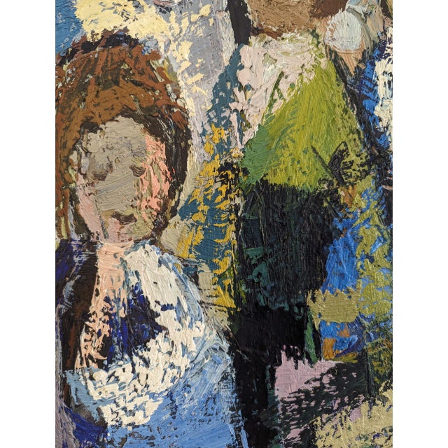 Mid-Century Modern Swedish "All at Once" Vintage Abstract Figurative Oil Painting, Framed For Sale - Image 10 of 12
