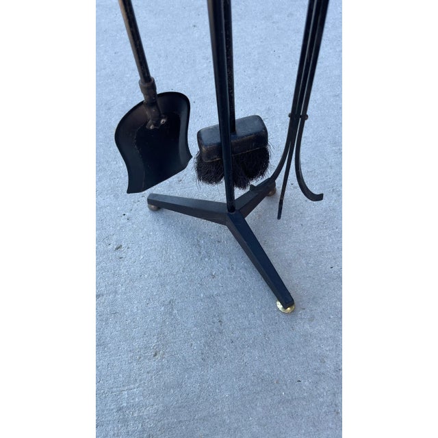 Vintage Mid Century Modernist Donald Deskey Fireplace Tool Set, 4 Pieces For Sale - Image 9 of 11
