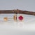 Aa Burma Ruby Earrings With Earth-Mined Diamond Accents in Solid 14k Gold, 5mm For Sale In Columbus - Image 6 of 8