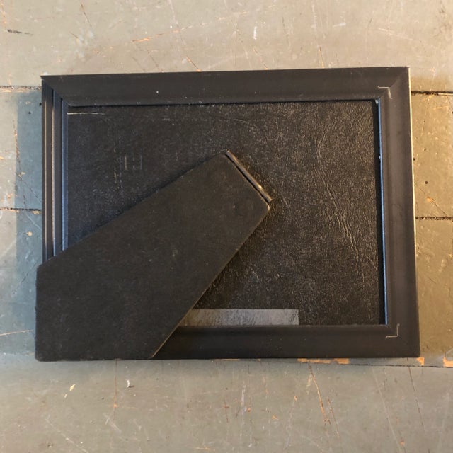 Original Vintage Ralph Nelson Small Wood Block Mid Century Modern Print Signed Vintage Frame For Sale - Image 4 of 5