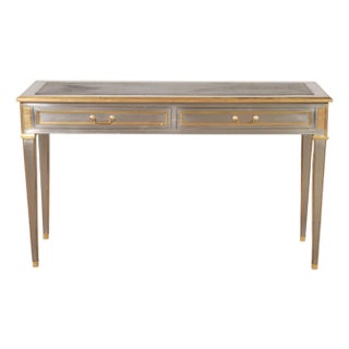 John Vesey Style Steel and Bronze Neoclassical Desk or Console For Sale