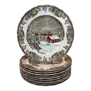 Johnson Bros the Friendly Village 9 7/8" Dinner Plates. England. Set of 10 For Sale