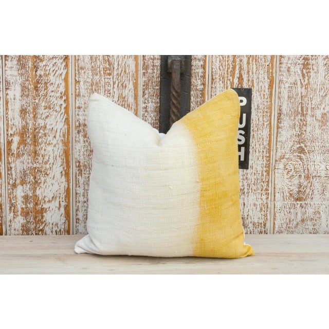 Yellow Tanan Organic Silk Pillow For Sale - Image 8 of 8
