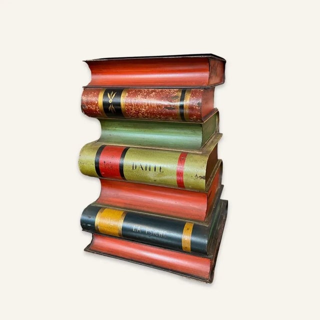 1950s 1950s Pair of Italian Tole Literary Side Tables For Sale - Image 5 of 8