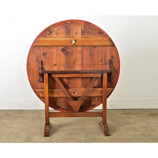 French 19th Century Leather-Top Wine Tasting Table For Sale - Image 9 of 10