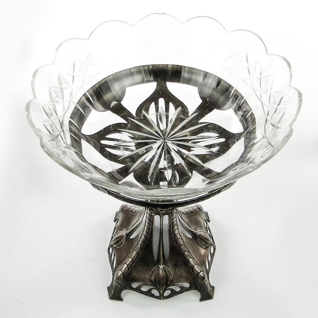 Art Nouveau Crystal Bowl on Stand from WMF, 1890s For Sale - Image 3 of 16