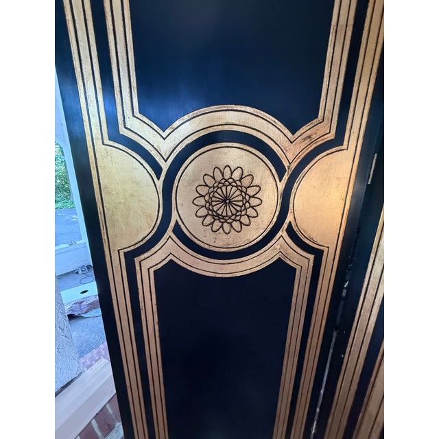 1990s Hollywood Regency Floor Screen Room Divider Attributed to Maitland Smith For Sale - Image 5 of 10