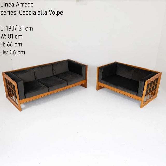 Wood Set of Fox Hunting Series Sofas from Linea Arredo, 1970s For Sale - Image 7 of 9