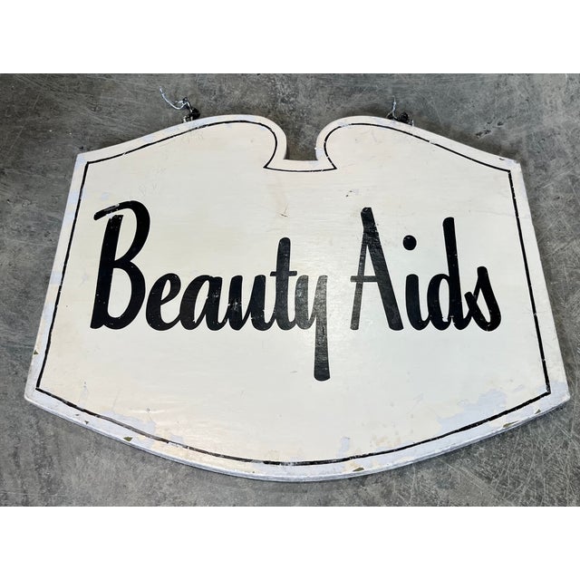 American Vintage Hand Lettered Sign Beauty Aids For Sale - Image 3 of 4
