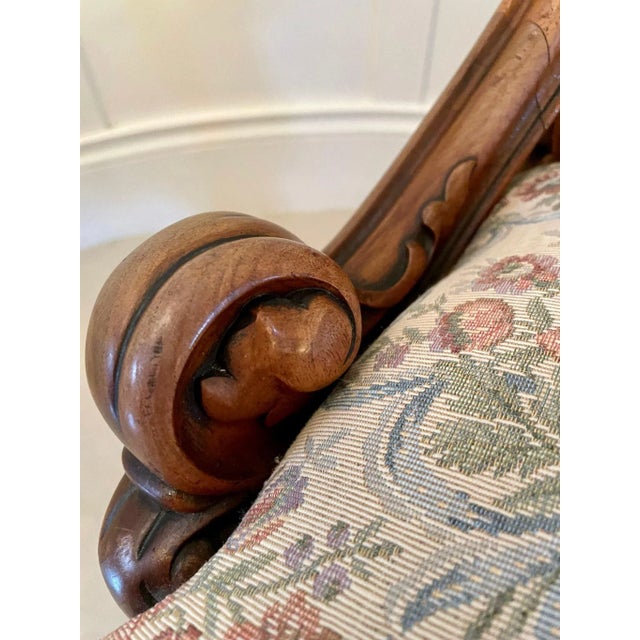 Set of Antique Victorian Carved Walnut Chairs For Sale - Image 3 of 17