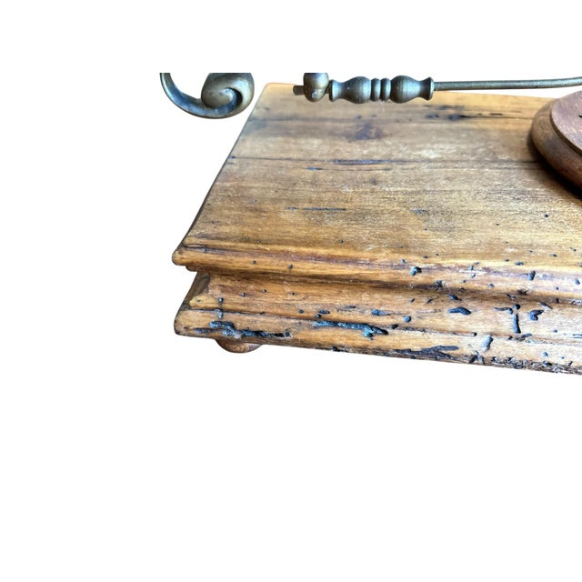 Wood Late 20th Century Vintage Italian Brass & Wood Balance Scale For Sale - Image 7 of 9