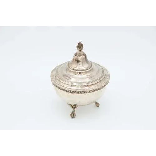 Circular Silver Candy Box For Sale - Image 4 of 4