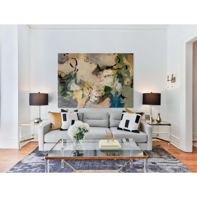 This large-scale acrylic and mixed media painting on canvas by Susan Foley, named "Distant Memory" was inspired by the...