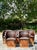 Brown Vintage Boho Leather Equipale Chairs - Set of 5 For Sale - Image 8 of 12