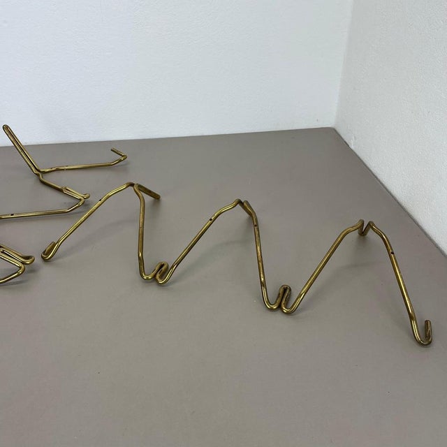 Large Brass Coat Rack with Hooks in the style of Auböck, France, 1950s For Sale - Image 17 of 18
