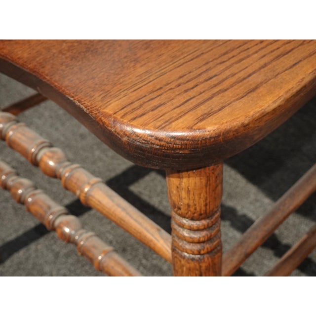 Set of Six Vintage Oak Pressed Back Dining Room Chairs ~ French Country #21 For Sale - Image 15 of 16