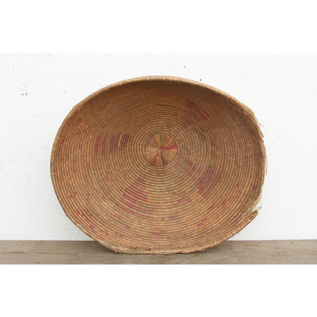 Impressive 31" Dm Crimson Motif Antique Basket For Sale In Los Angeles - Image 6 of 8